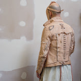 J11 biker jacket in blood-stained goat leather