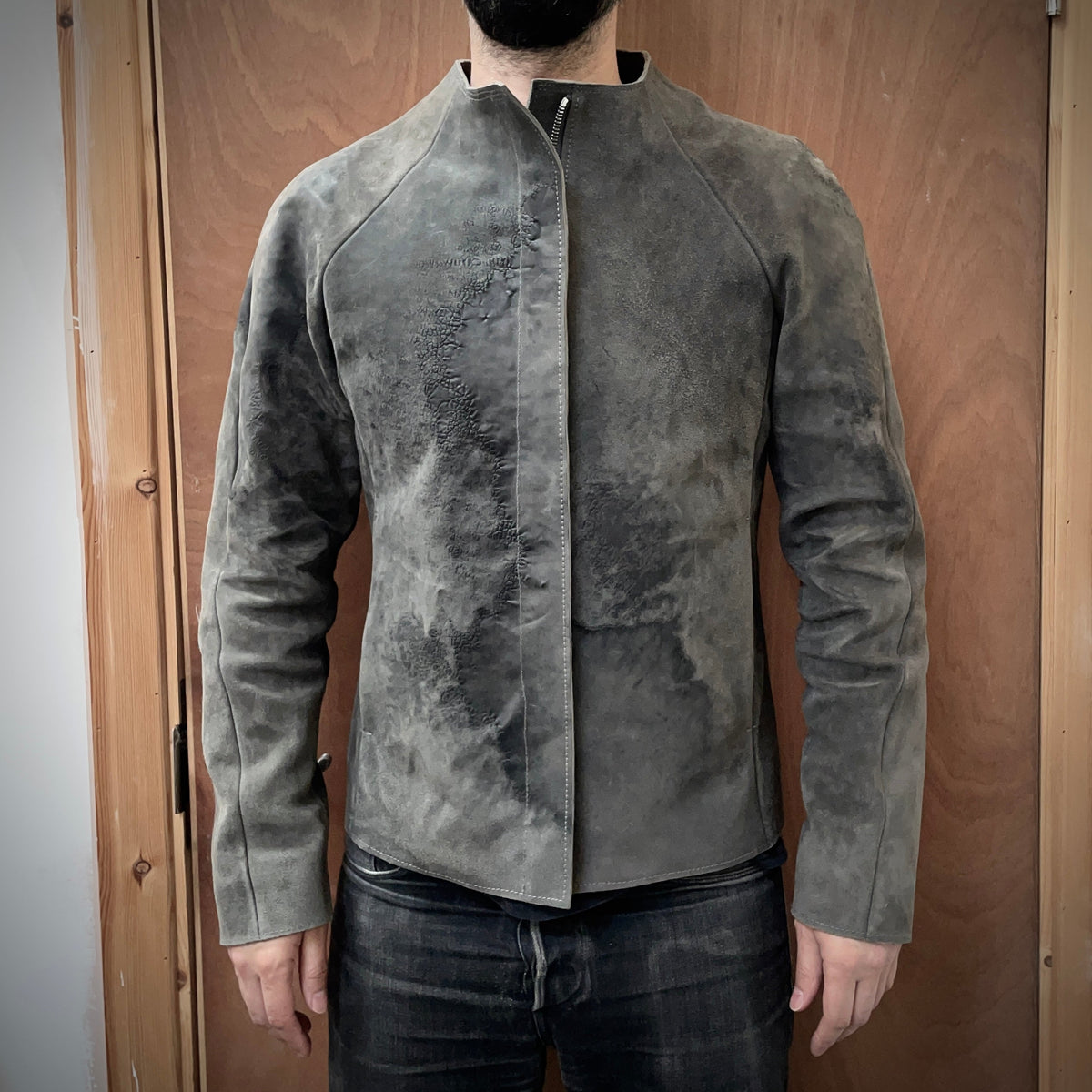 J05 raglan jacket in grey reverse horse culatta – EIGENGRAU.LTD