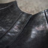 J05 raglan jacket in black washed horse shoulder leather