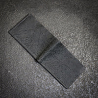 W01 hand-stitched bifold wallet in reverse horse culatta with cash slot