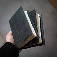 OB02 A6 hand-stitched notebook in reverse horse culatta