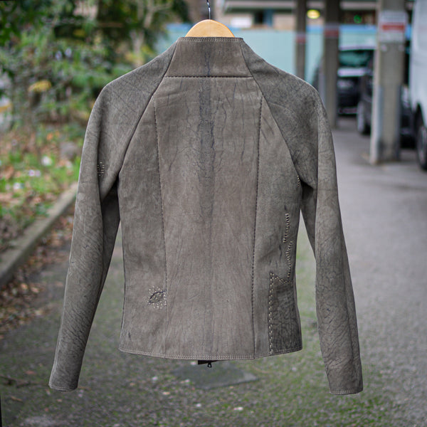 J05 raglan jacket in olive nubuck kudu leather