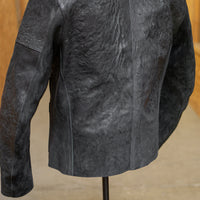 J13 unlined jacket in black reverse horse culatta (size 52)