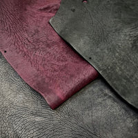 OB03 A6 notebook in black horse culatta leather with hand cut raw paper
